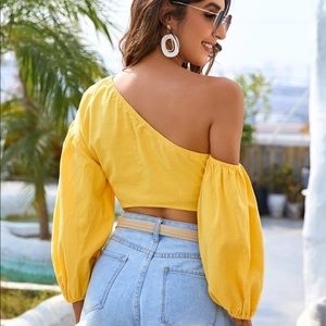 NWOT One Shoulder Yellow Top